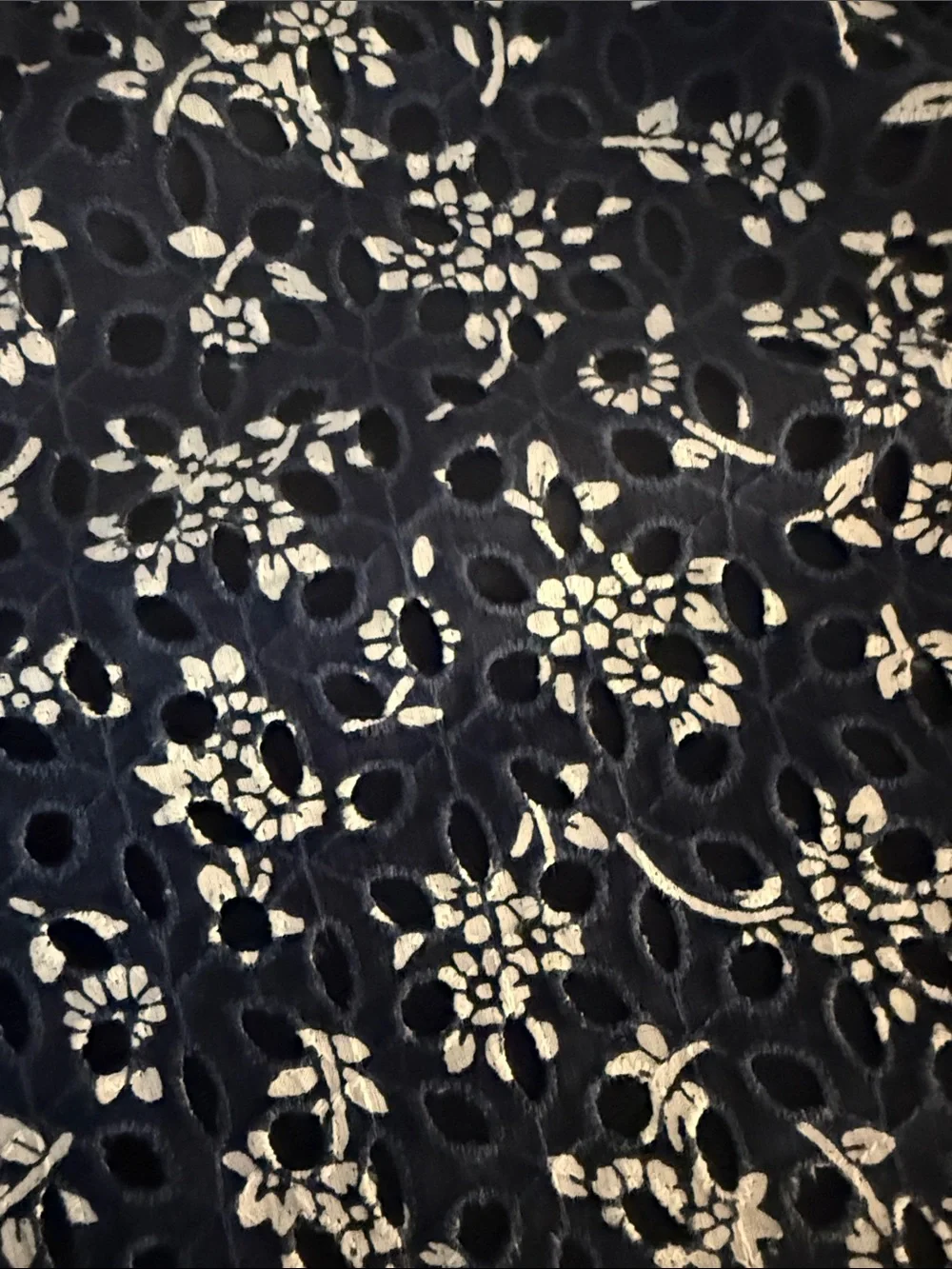 Ann Taylor Navy and White Floral Pencil Skirt